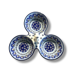 B34 Bunzlau drie vaks schaal met handvat (oog) 1026X Overige Schalen